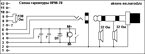 Схема Гарнитуры HPM-70